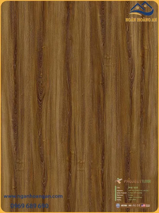 Sàn Nhựa Hèm Khóa Giả Gỗ Project Floor PW555 5.5mm Sàn Nhựa Hèm Khóa Giả Gỗ Project Floor PW555 5.5mm